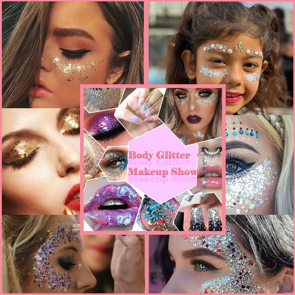 Angels Beauty cheek glitter gel provides luminous festival glow
