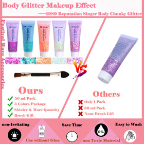 Angels Beauty hair glitter gel in multiple colors adds festival sparkle to hair