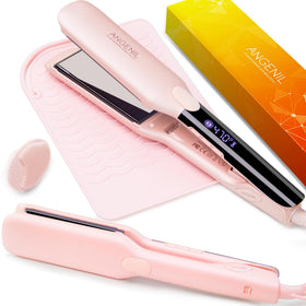 ANGENIL Pro titanium flat iron plates close-up for ultra-smooth glide