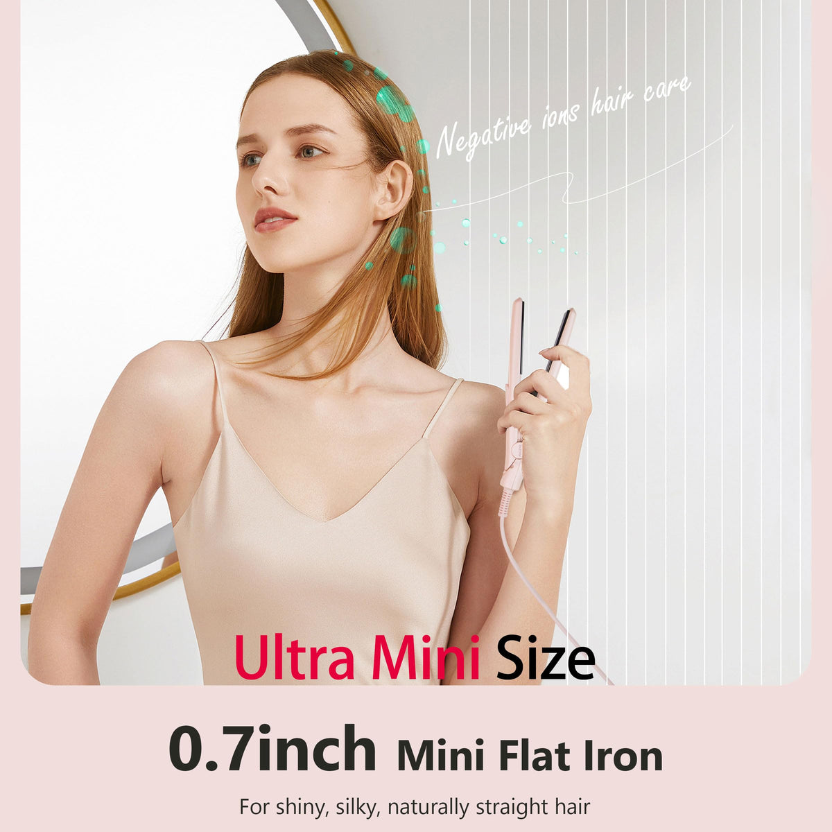 ANGENIL Pro Ultra Mini Flat Iron ceramic plates deliver gentle glide on hair.