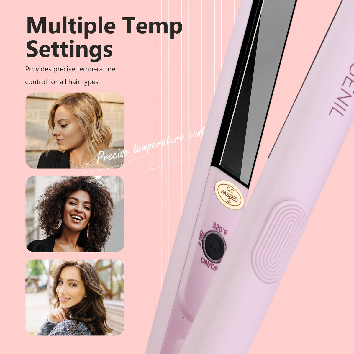 ANGENIL Pro Ultra Mini Flat Iron offers three temperature levels for versatile styling.