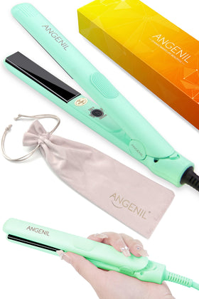 ANGENIL Pro Ultra Mini titanium flat iron plate for smooth styling on the go.