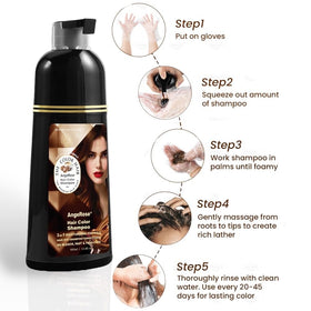 AngeRose color formula targets roots for natural gray coverage.