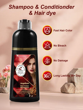 AngeRose color swatches preview wine red shade with natural-looking result.