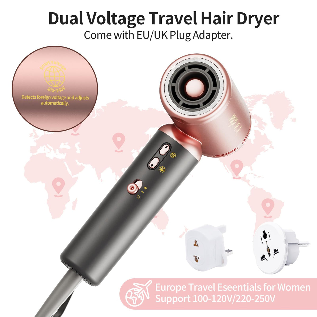 ANGILALA dual voltage technology enables worldwide use