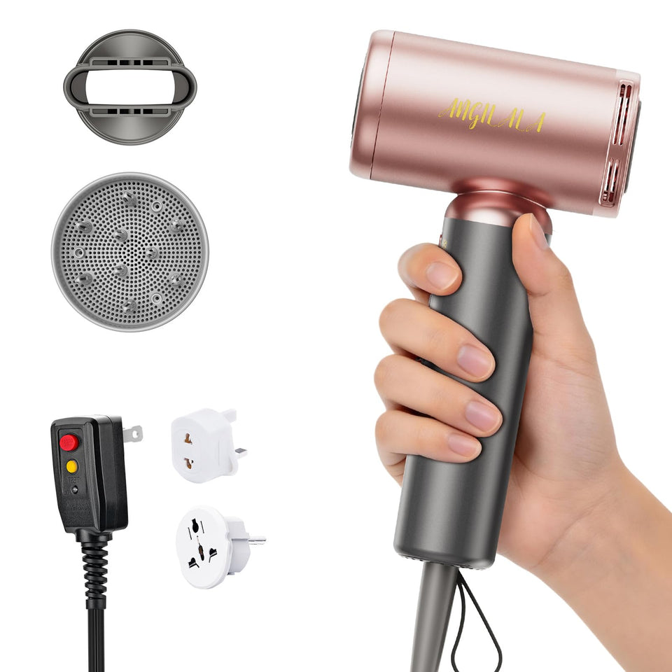 ANGILALA travel hair dryer with compact design for easy packing