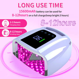 ANGNYA 96W nail lamp LCD display helps monitor time for precise gel curing.