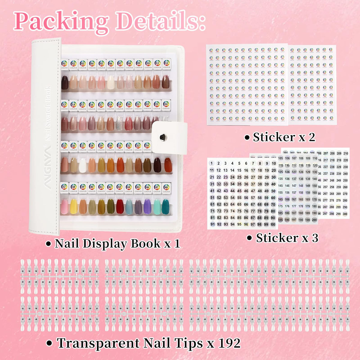 ANGNYA 192 magnet clear nails for jelly and clear shades.