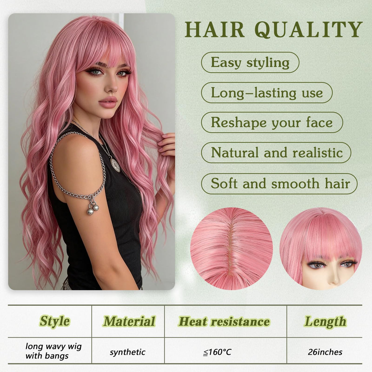 Angzon wig breathable mesh cap design for all-day comfort.