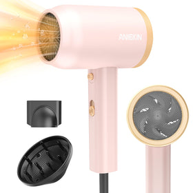 ANIEKIN hair dryer front view showing compact, travel-friendly design for quick styling
