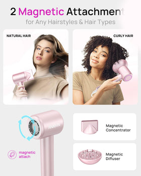 ANIEKIN hair dryer thermo-control manages heat for safer styling.
