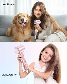 ANIEKIN hair dryer travel-compact design with magnetic attachments for versatile styling.