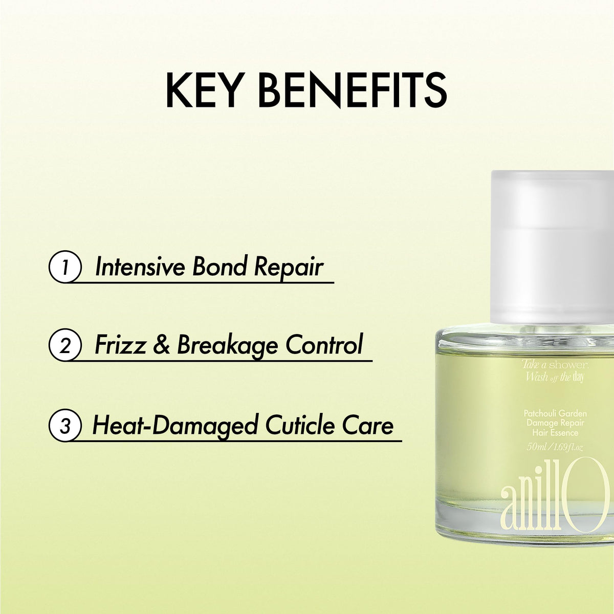 ANILLO Patchouli Garden Hair Essence amino-acids smooth styling and detangling.