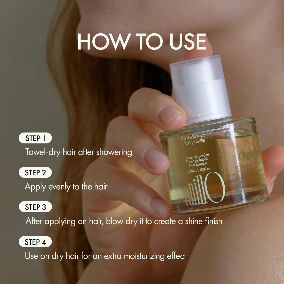 ANILLO Patchouli Garden Hair Essence patchouli-leaf-water softens hair and soothes scalp.