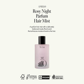 ANILLO Rosy Night fragrance mist with a lightweight, water-based formula for daily freshness.