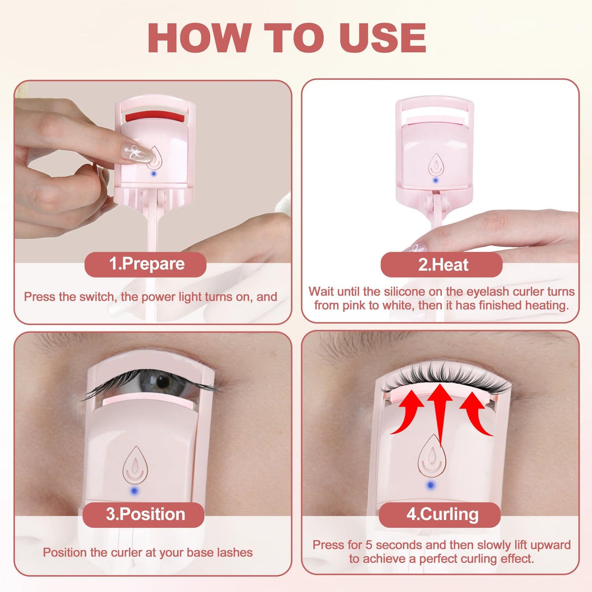 Anitiate close-up of thermosensitive silicone pad for safe curling