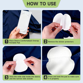 ANKEXIN armpit sweat pad being peeled and applied for easy use.