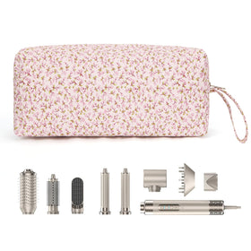 ANKICK Travel Hair Tool Bag front view highlighting floral pattern and compact size