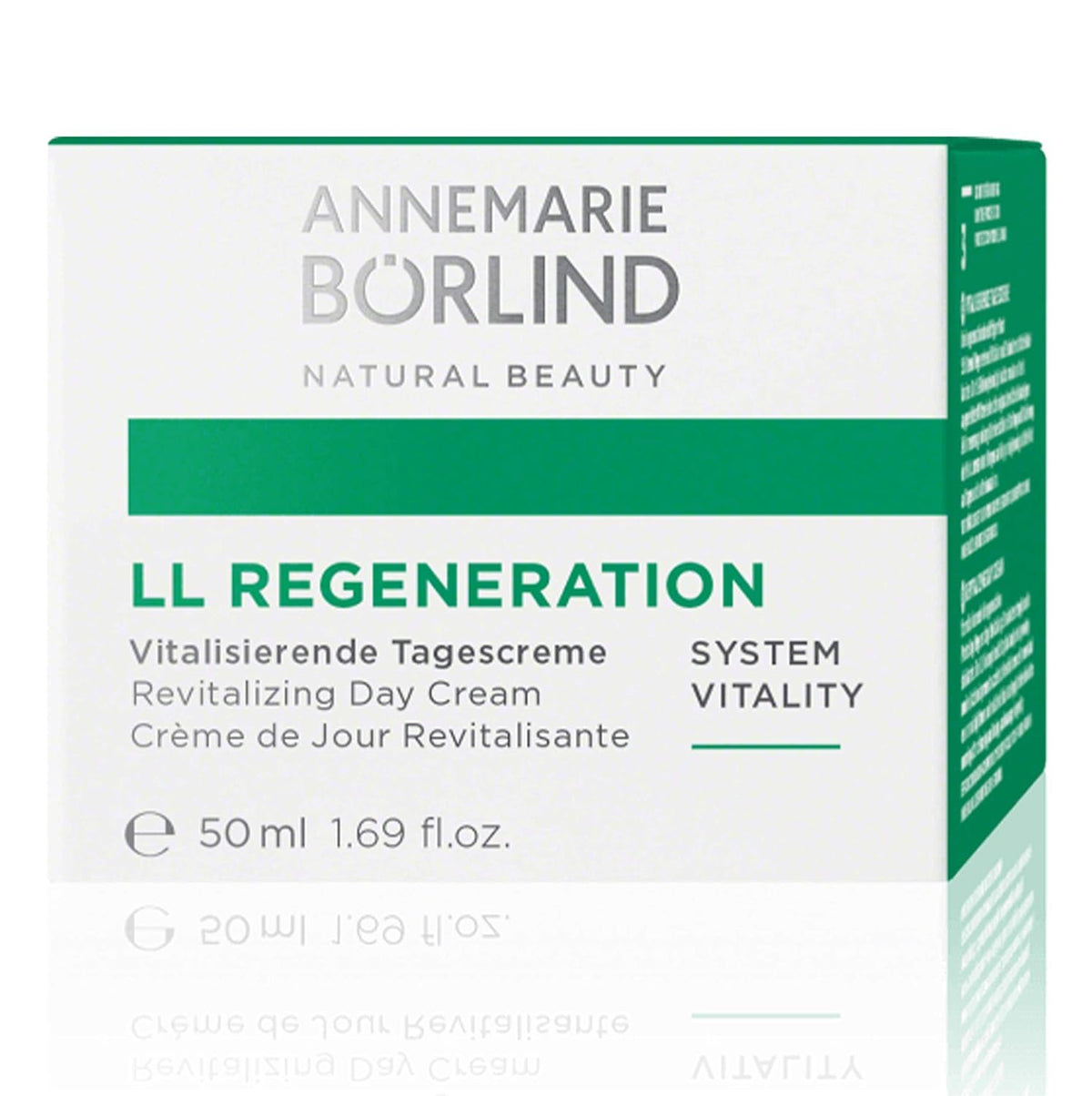 ANNEMARIE BÖRLIND LL REGENERATION bottle close-up shows convenient daily pump usage.