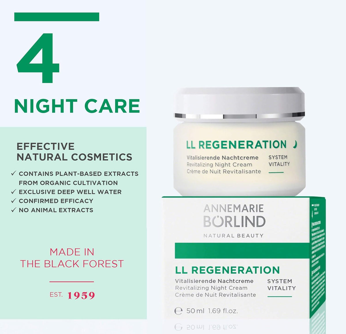 ANNEMARIE BÖRLIND LL REGENERATION with Vitamin C shown during application.