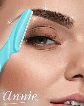 Annie eyebrow shaper razor ergonomic handle ready for brow shaping with steady control.