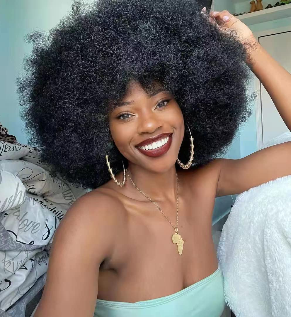 ANNISOUL Afro wig bouncy 70s style for retro cosplay and events.
