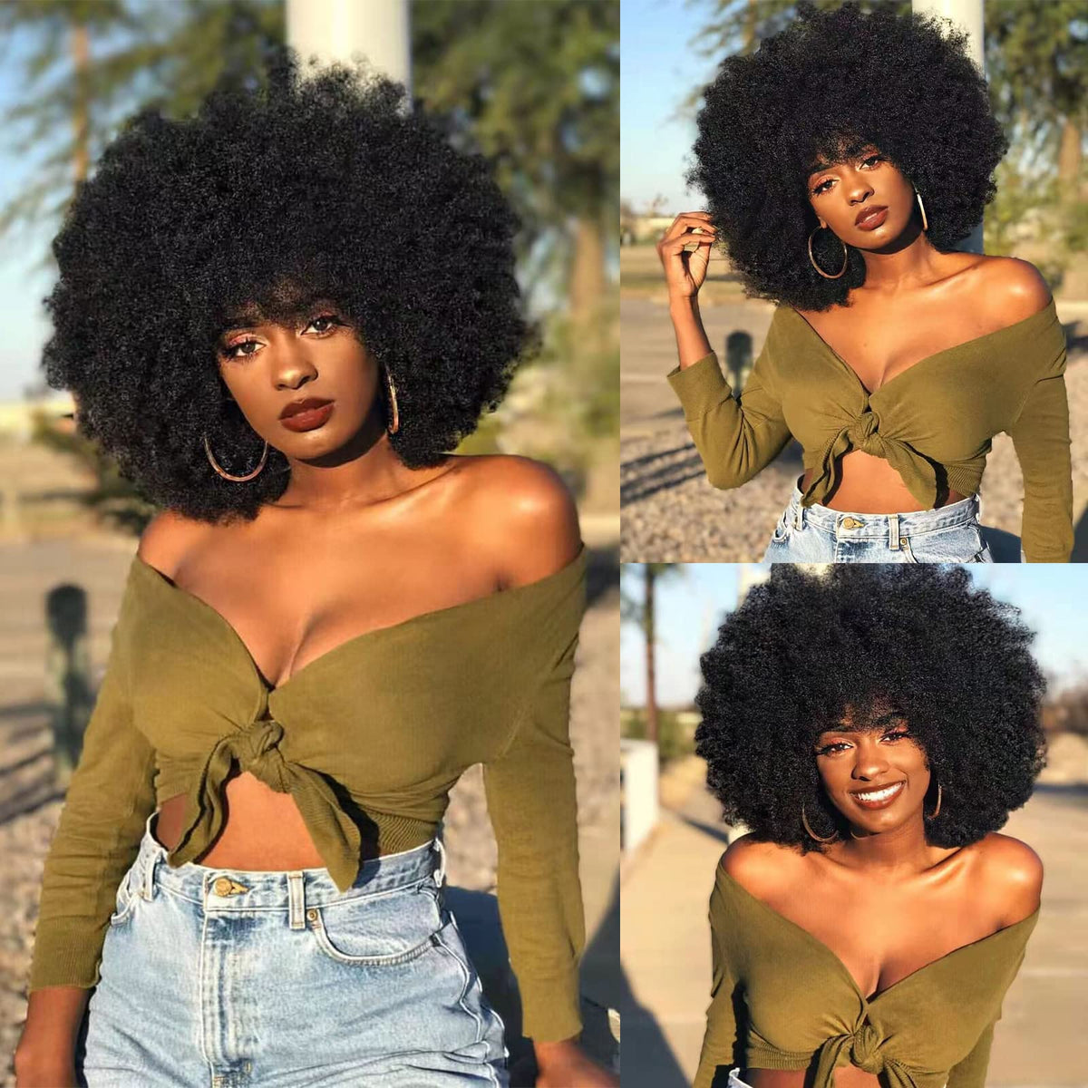 ANNISOUL Afro wig short curly for comfortable daily wear and a natural silhouette.