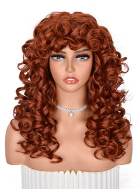 ANNISOUL copper curly wig texture appears soft and natural for effortless styling.