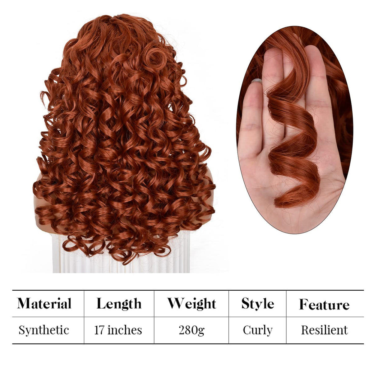 ANNISOUL copper curls create a dramatic cosplay or everyday silhouette.