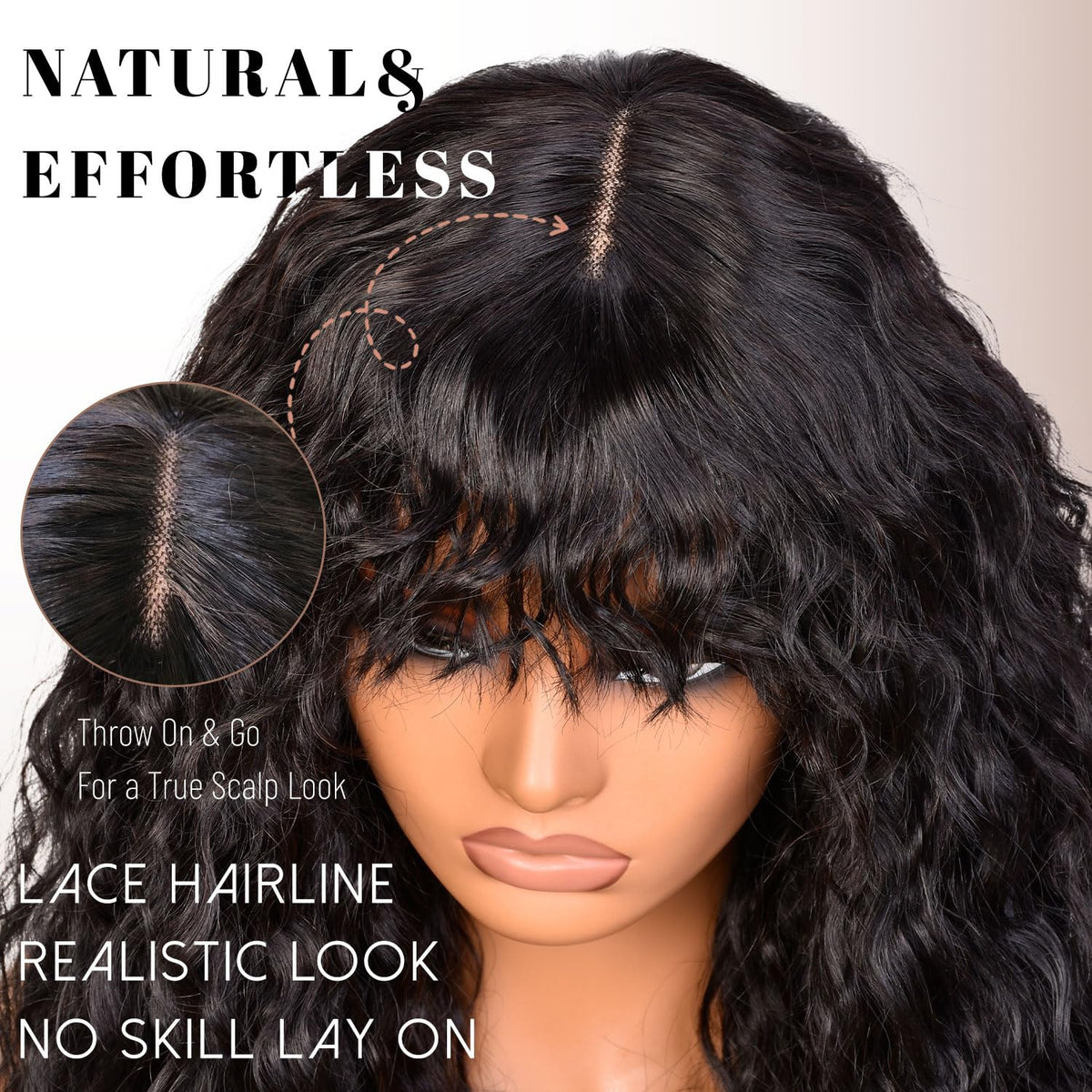 Annivia Curly Wig long curly hair: versatile style for events.