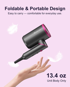 ANNLARY hair dryer with 6.5 ft ALCI cord supports safe use across outlets.
