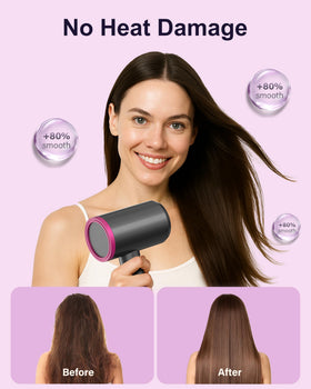 ANNLARY hair dryer operates with low noise for peaceful home styling.