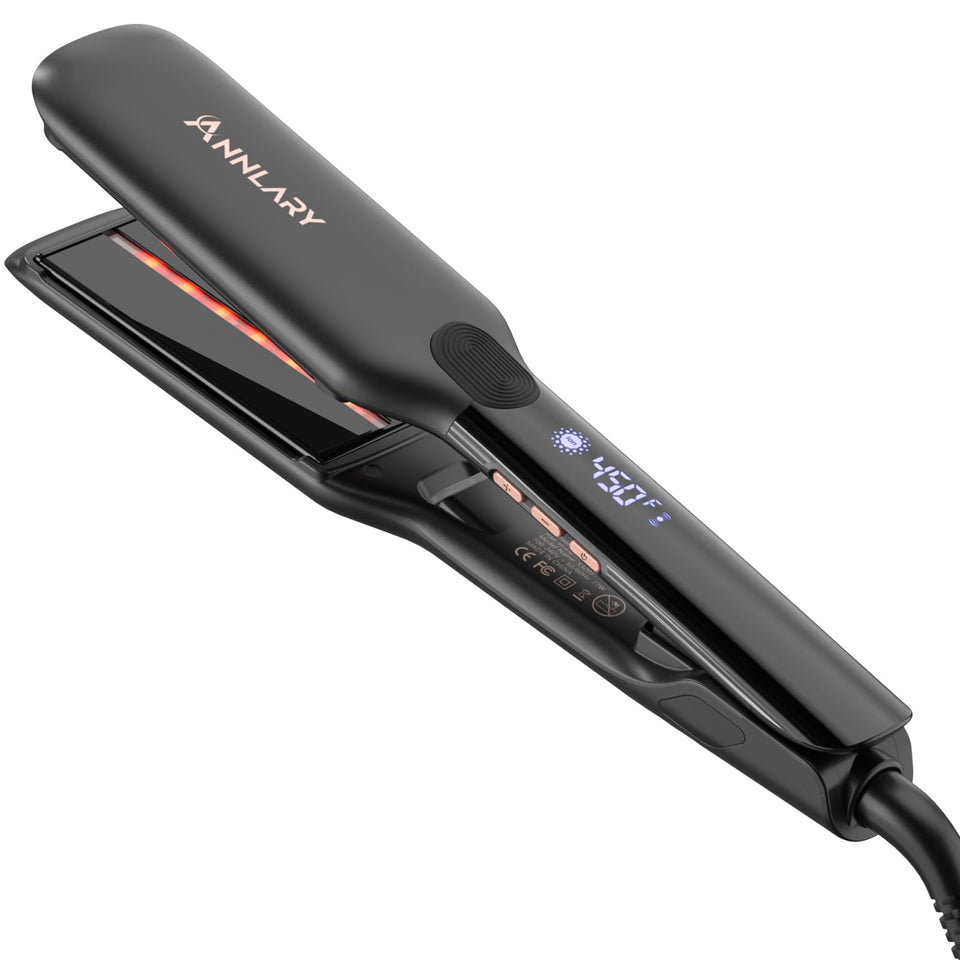 ANNLARY hair straightener infrared and ions for smoother, shinier results