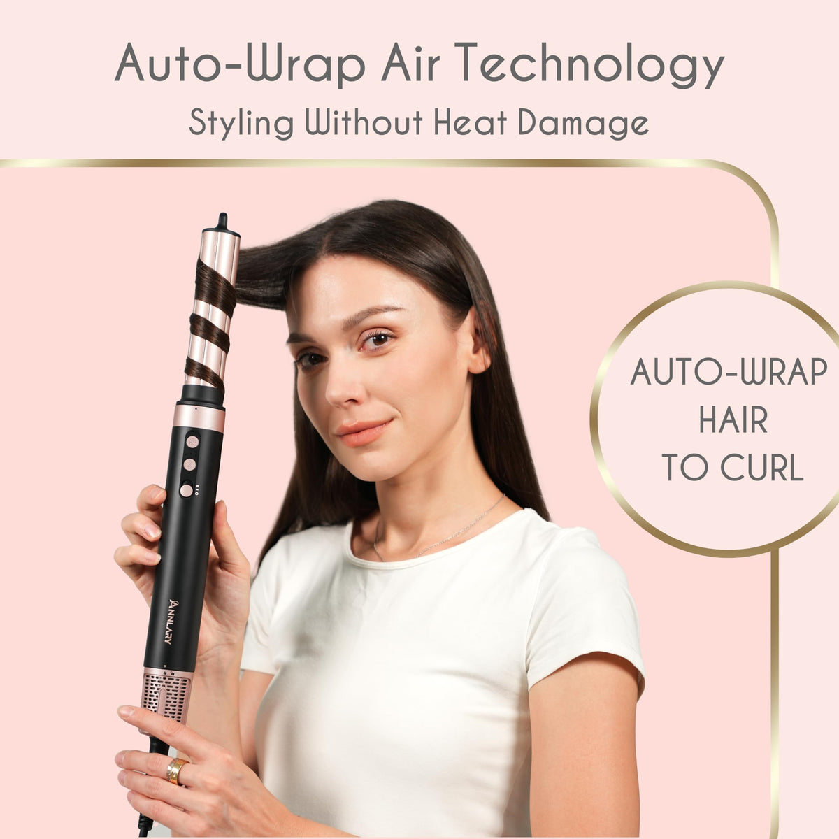 ANNLARY Paddle brush attachment for smooth, uniform styling