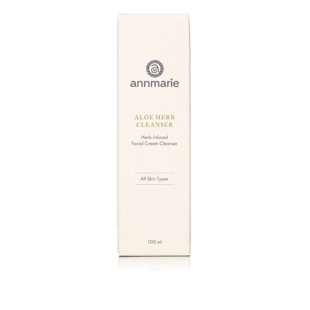 Creamy texture close-up of Annmarie Aloe Herb Facial Cleanser for gentle cleansing