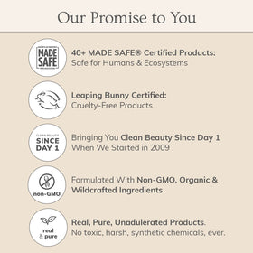 Label shows organic and wildcrafted ingredients in the Annmarie cleanser