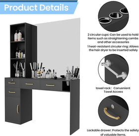 Annzoe barber station blow dryer holder keeps hot tools ready.
