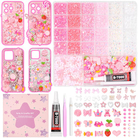 AnoleAir Junk Case Charms Kit box content for pink designs and DIY phone cases.