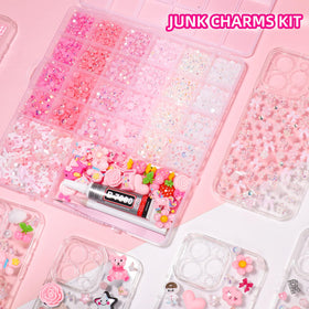 AnoleAir pink white pearls and rhinestones set for bedazzling crafts.