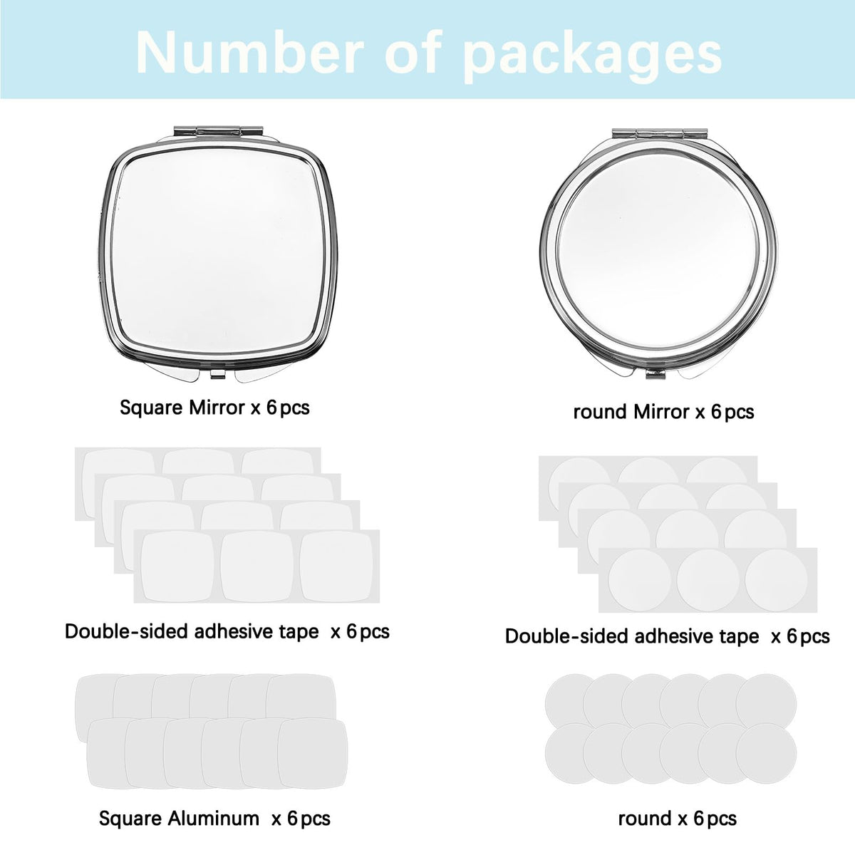 Anpuimult square sublimation mirror blank ideal for pocket crafts and gifts.