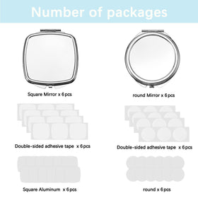 Anpuimult square sublimation mirror blank ideal for pocket crafts and gifts.