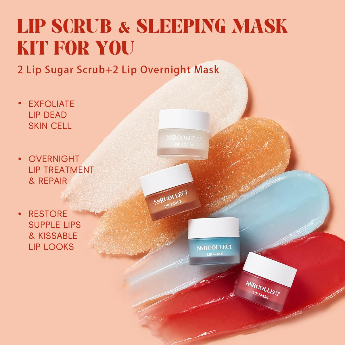 ANRCOLLECT lip mask jar close up highlighting rich cream texture for overnight hydration