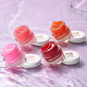 ANRCOLLECT lip treatment duo: compact kit ideal for on-the-go hydration and exfoliation.