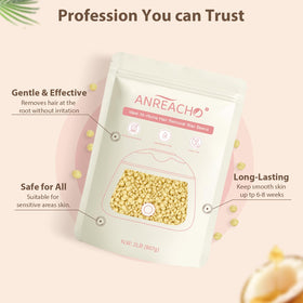ANREACHO hard wax beads suitable for face and underarms with low temperature.