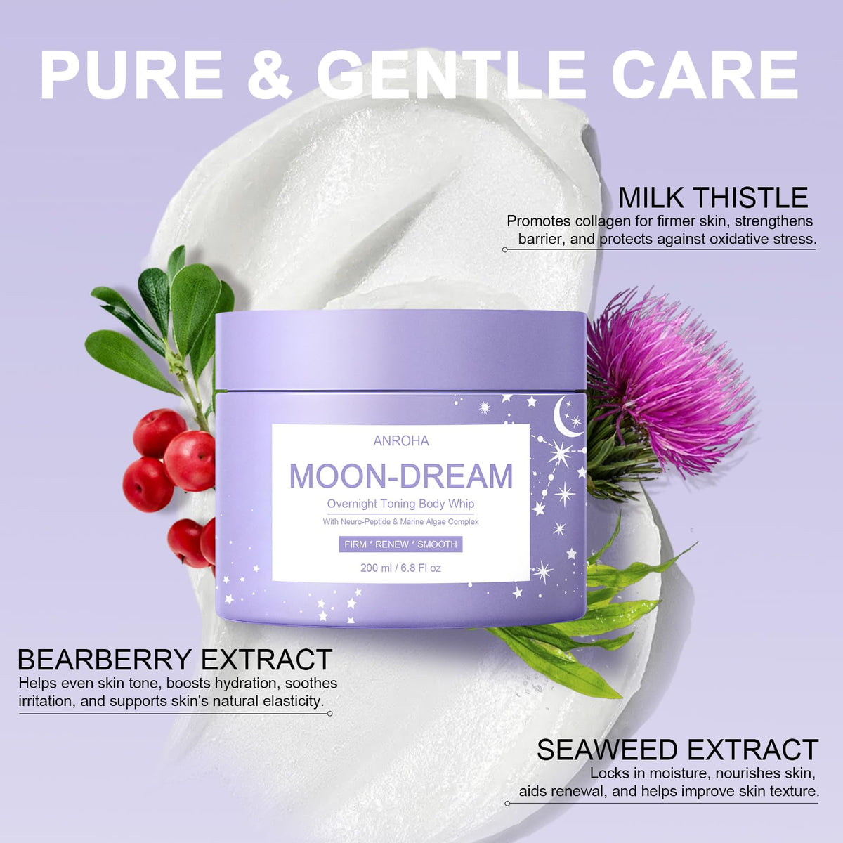 Moon Dream cream texture close-up highlighting light whipped consistency