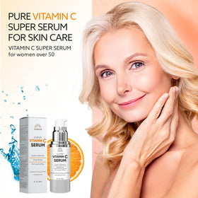 ANSDUR Vitamin C serum applied to cheek for luminous, even tone.