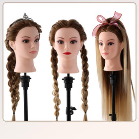 Anstar braiding practice doll head with realistic hair for knotting and texture work