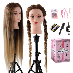 Anstar mannequin head with 24-inch blonde-gradient hair for realistic styling practice