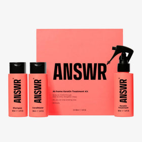 ANSWR at-home keratin bottle for salon-grade frizz control at home