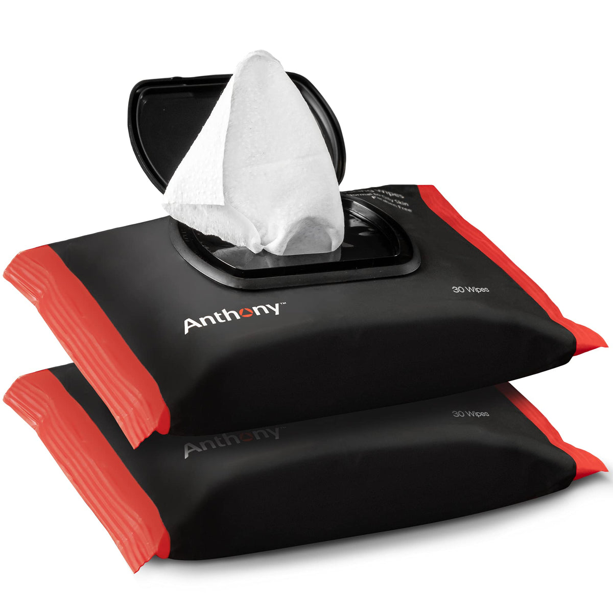 Anthony Glycolic Exfoliating Wipes with dual-sided texture for exfoliation and cleansing.